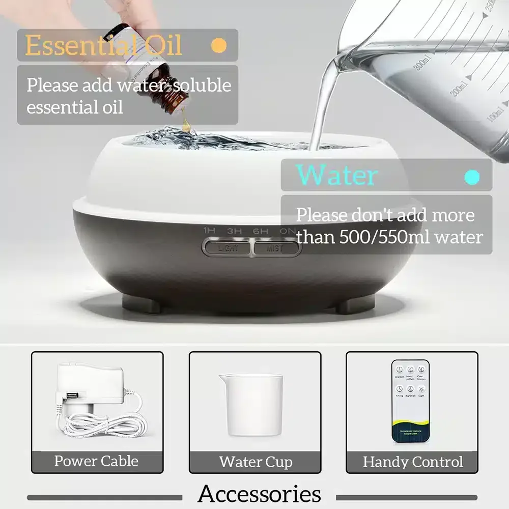Humidificateur avec télécommande et minuterie 02